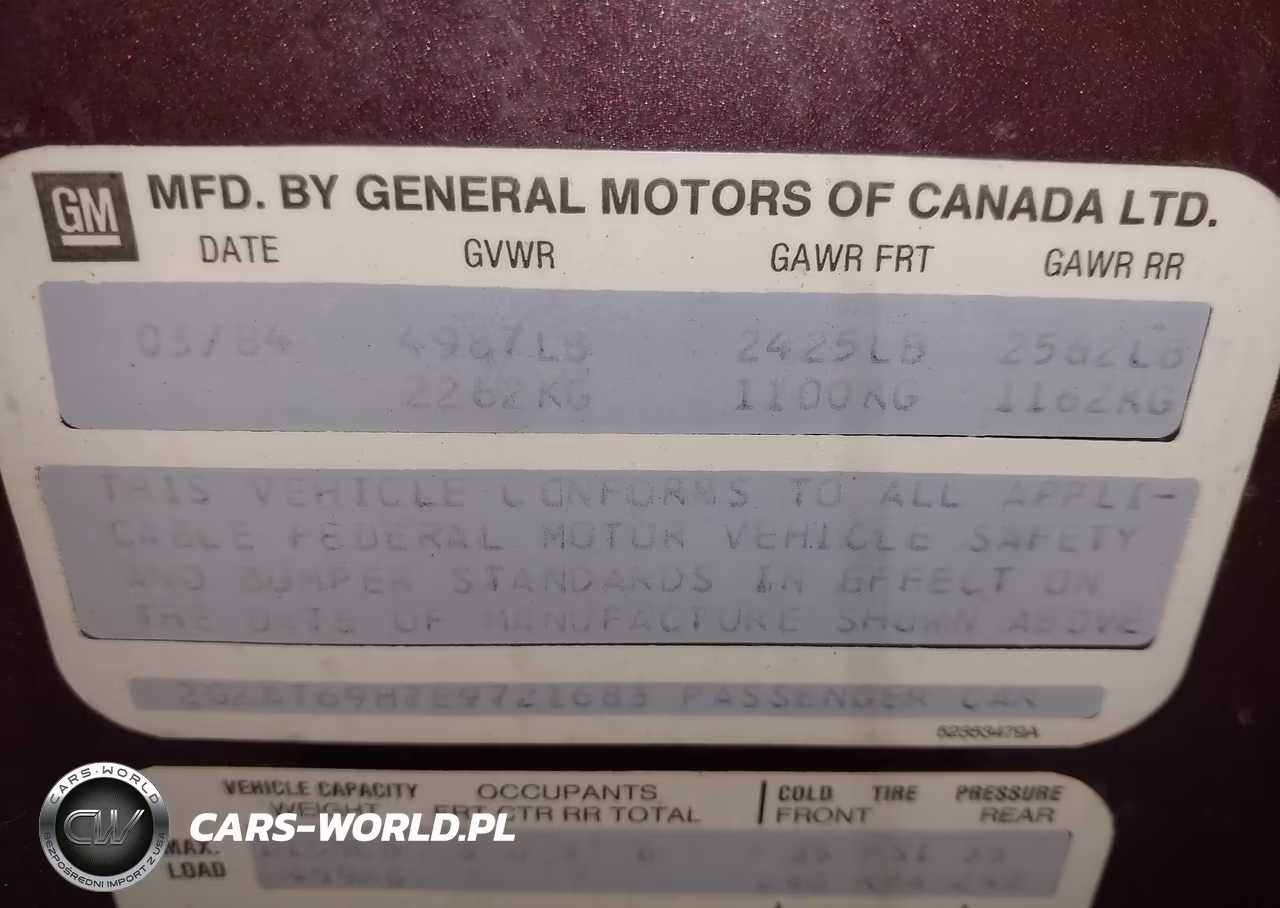 1984 Pontiac Parisienne Brougham VIN:2G2AT69H7E9721683 - 9
