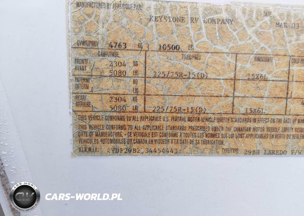 2003 Keys Laredo VIN:4YDF29B2134454443 - 9