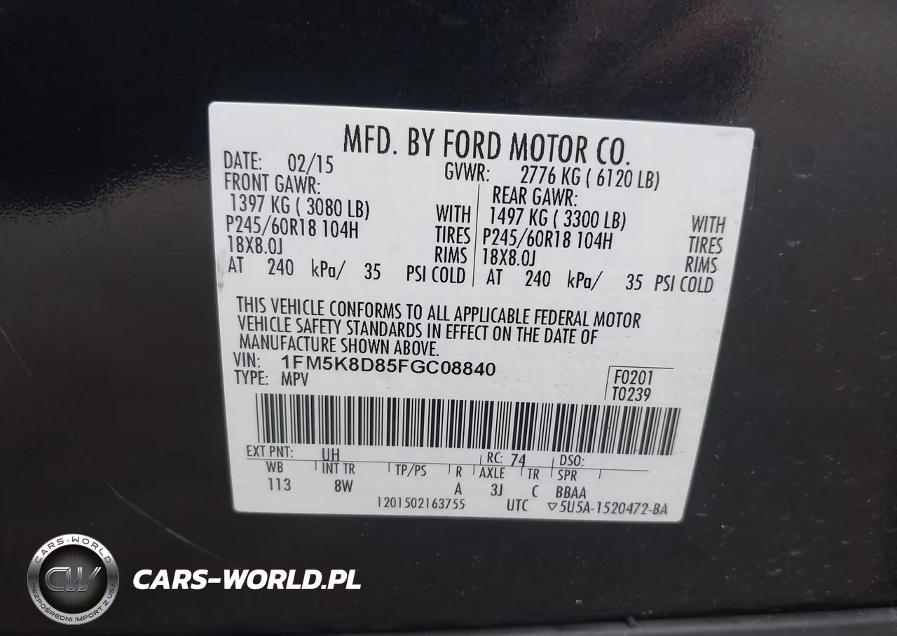2015 Ford Explorer Xlt VIN:1FM5K8D85FGC08840 - 9