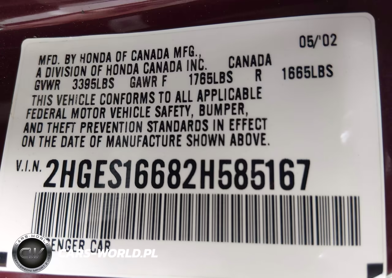 2002 Honda Civic Lx VIN:2HGES16682H585167 - 9
