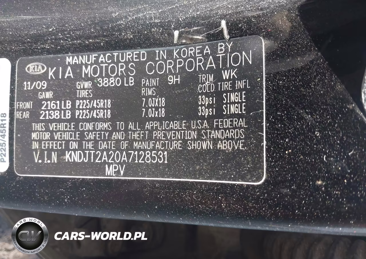 2010 Kia Soul + VIN:KNDJT2A20A7128531 - 9
