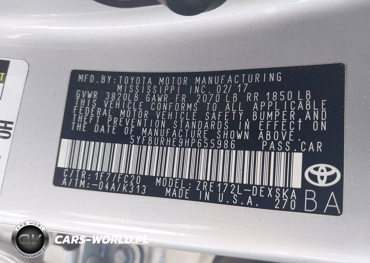 2017 Toyota Corolla Se VIN:5YFBURHE9HP655986 - 9