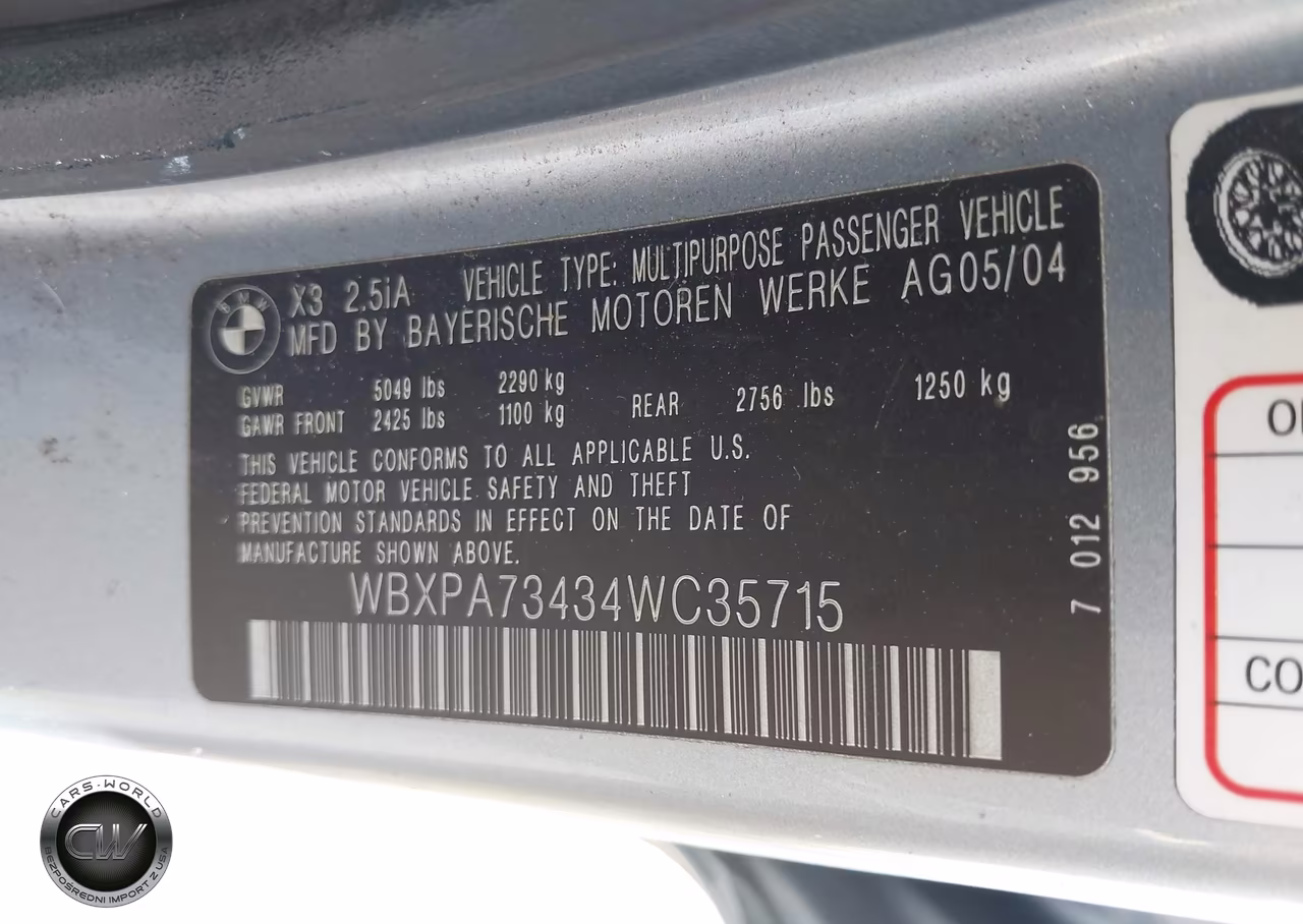 2004 BMW X3 2.5I VIN:WBXPA73434WC35715 - 9