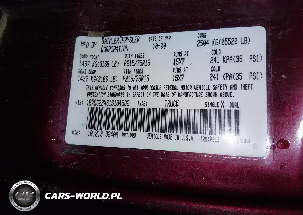 2001 Dodge Dakota Slt-Sport VIN:1B7GG22X61S184592 - 9