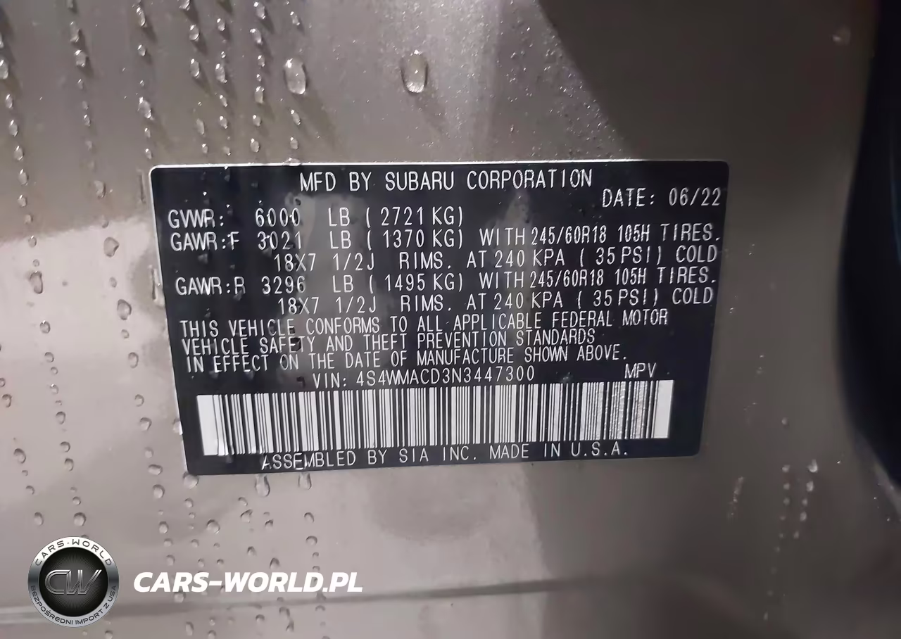 2022 Subaru Ascent Premium VIN:4S4WMACD3N3447300 - 9