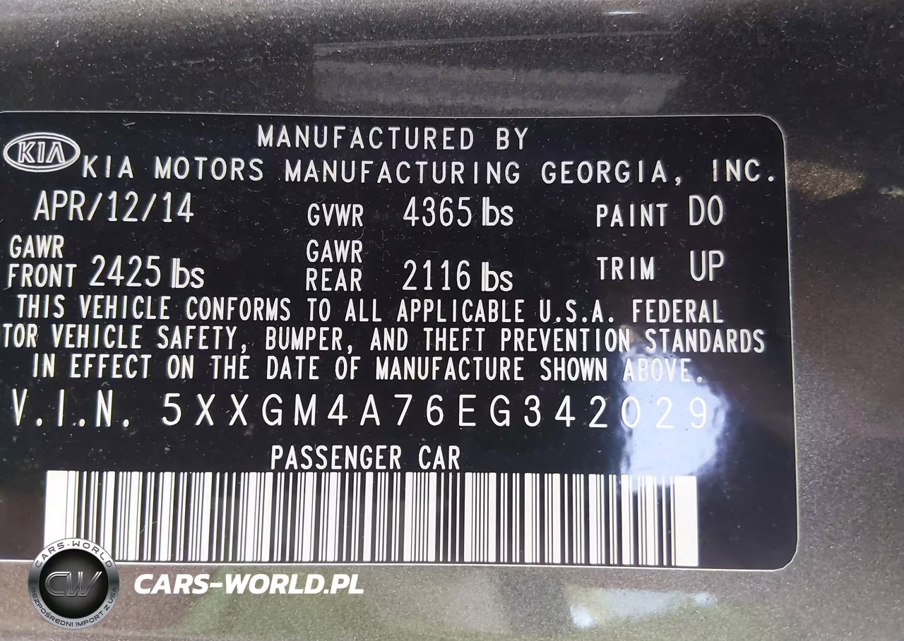 2014 Kia Optima Lx VIN:5XXGM4A76EG342029 - 9
