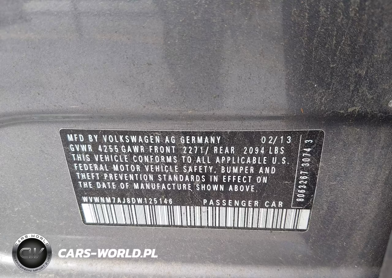 2013 Volkswagen Golf 2.0L Tdi 4-Door VIN:WVWNM7AJ8DW125146 - 9