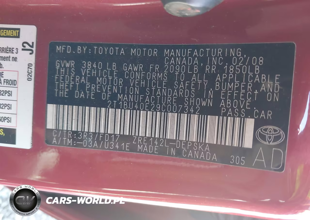 2009 Toyota Corolla S VIN:2T1BU40E29C007342 - 9