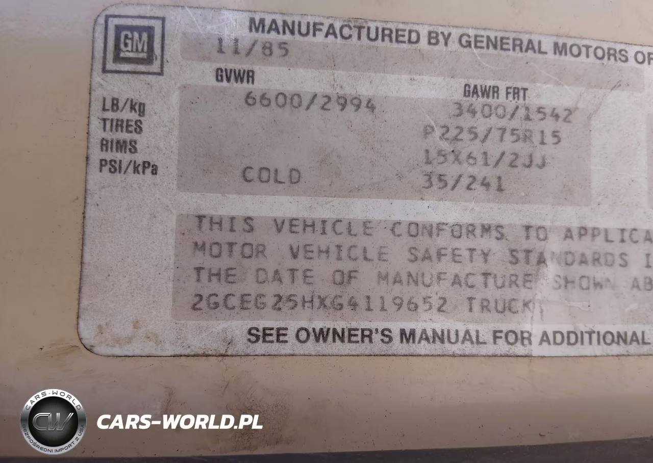 1986 Chevrolet Van G20 VIN:2GCEG25HXG4119652 - 9