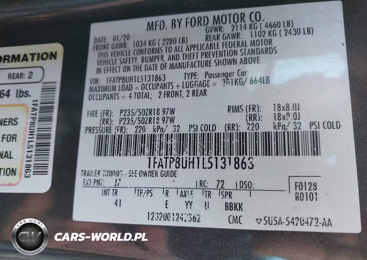 2020 Ford Mustang Ecoboost -Ecoboost Premium VIN:1FATP8UH1L5131863 - 9
