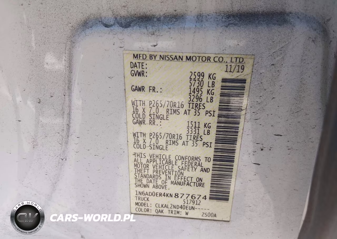 2019 Nissan Frontier Sv VIN:1N6AD0ER4KN877674 - 9