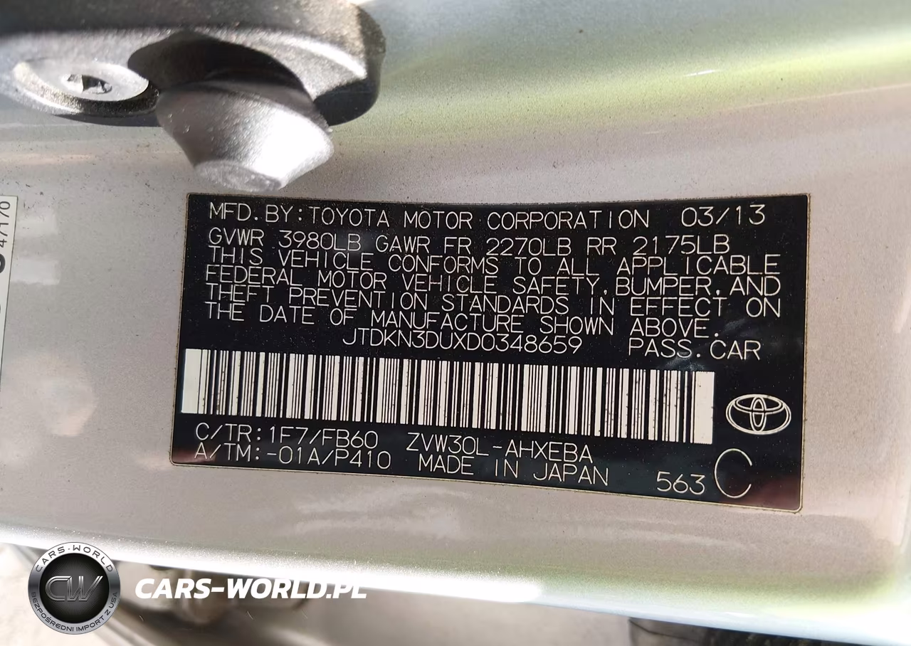 2013 Toyota Prius Two VIN:JTDKN3DUXD0348659 - 9