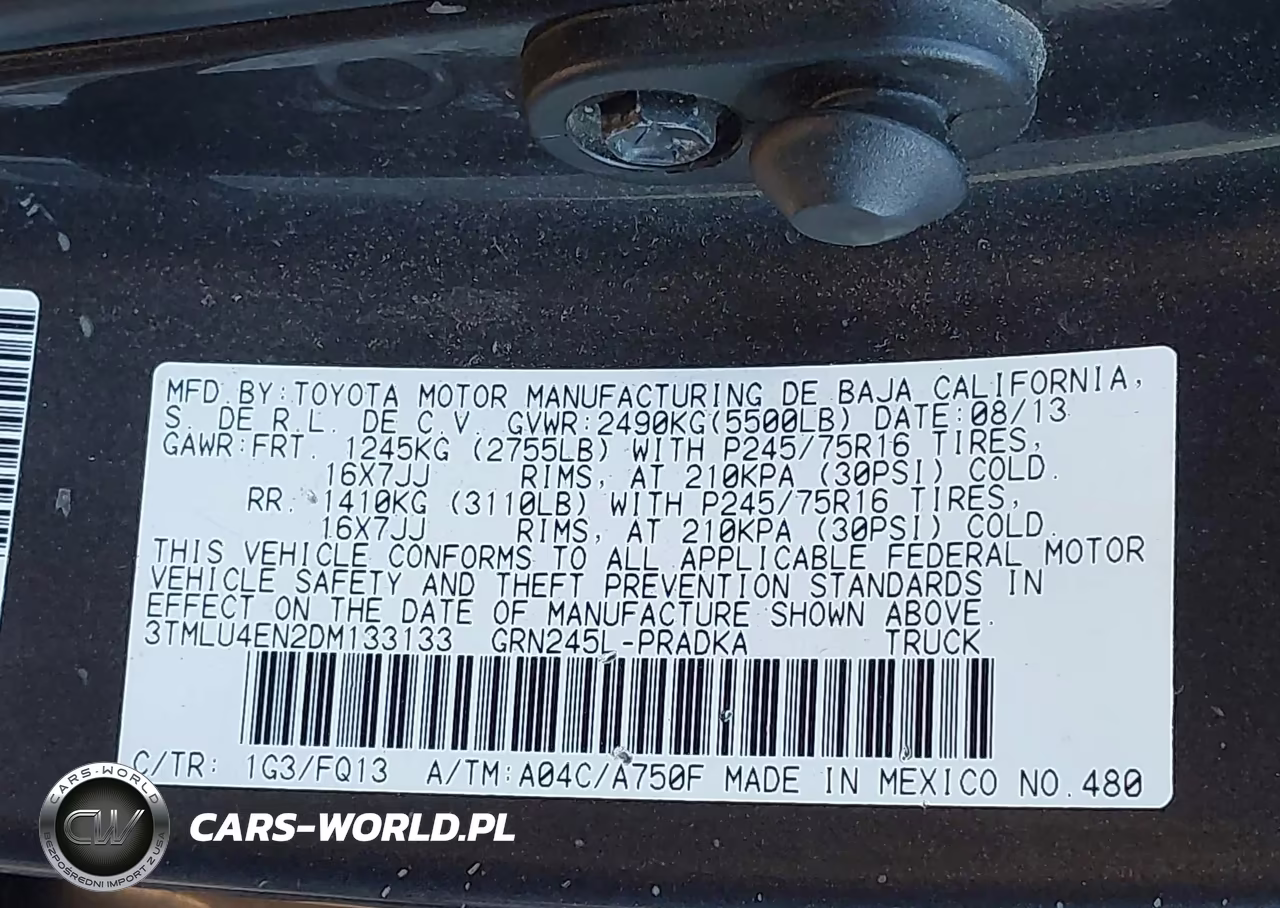 2013 Toyota Tacoma Base V6 VIN:3TMLU4EN2DM133133 - 9