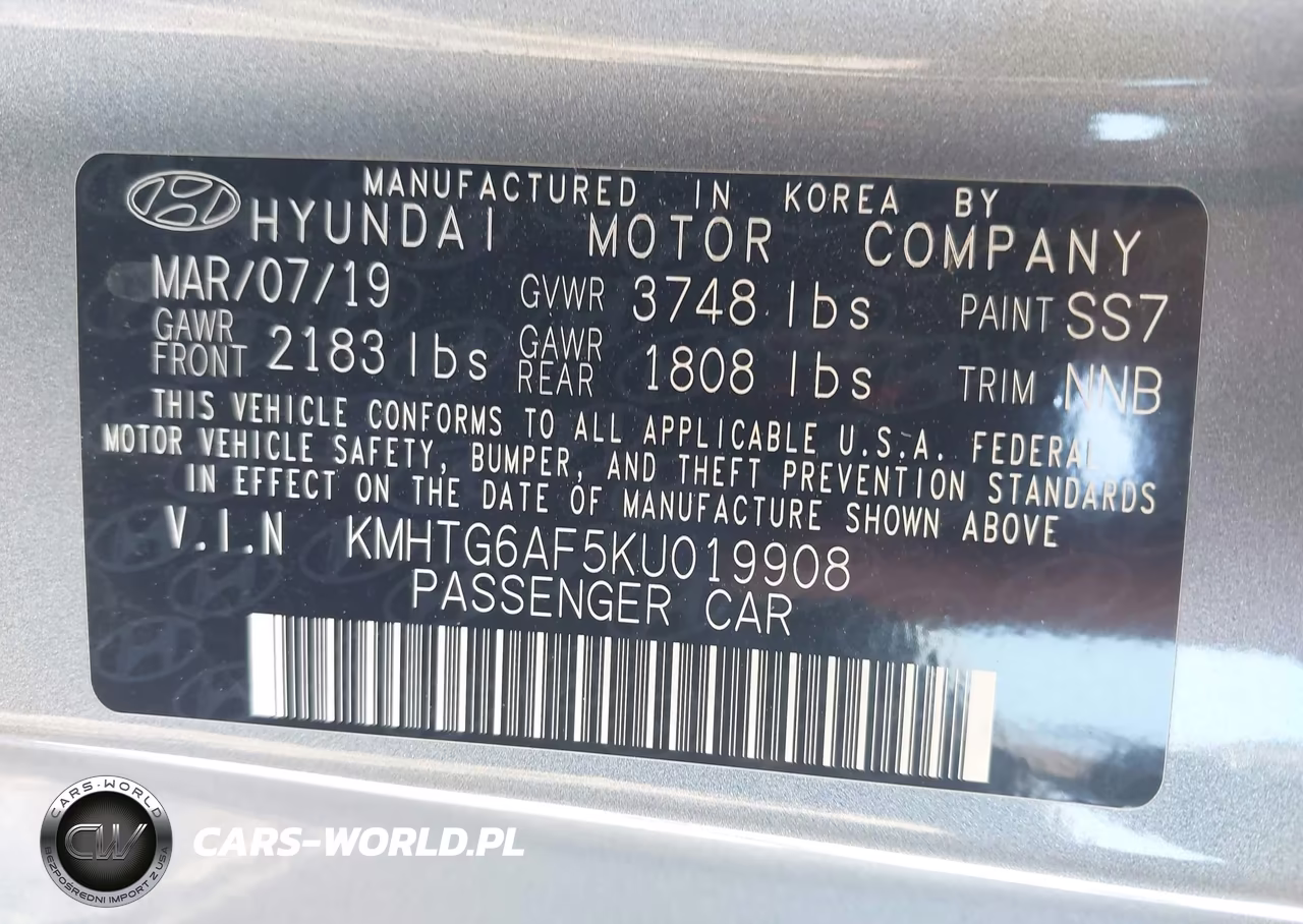 2019 Hyundai Veloster 2.0 VIN:KMHTG6AF5KU019908 - 9