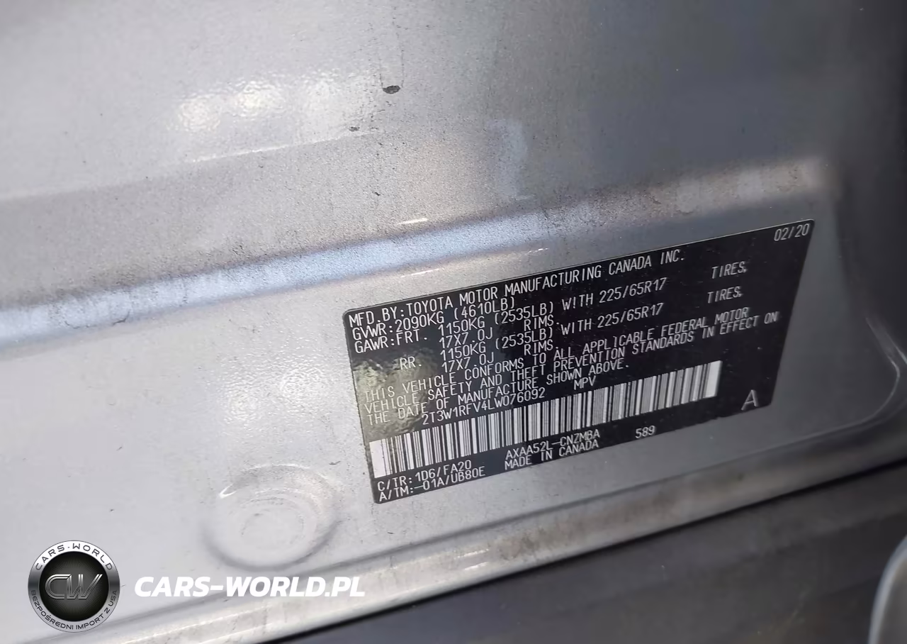 2020 Toyota Rav4 Xle VIN:2T3W1RFV4LW076092 - 9