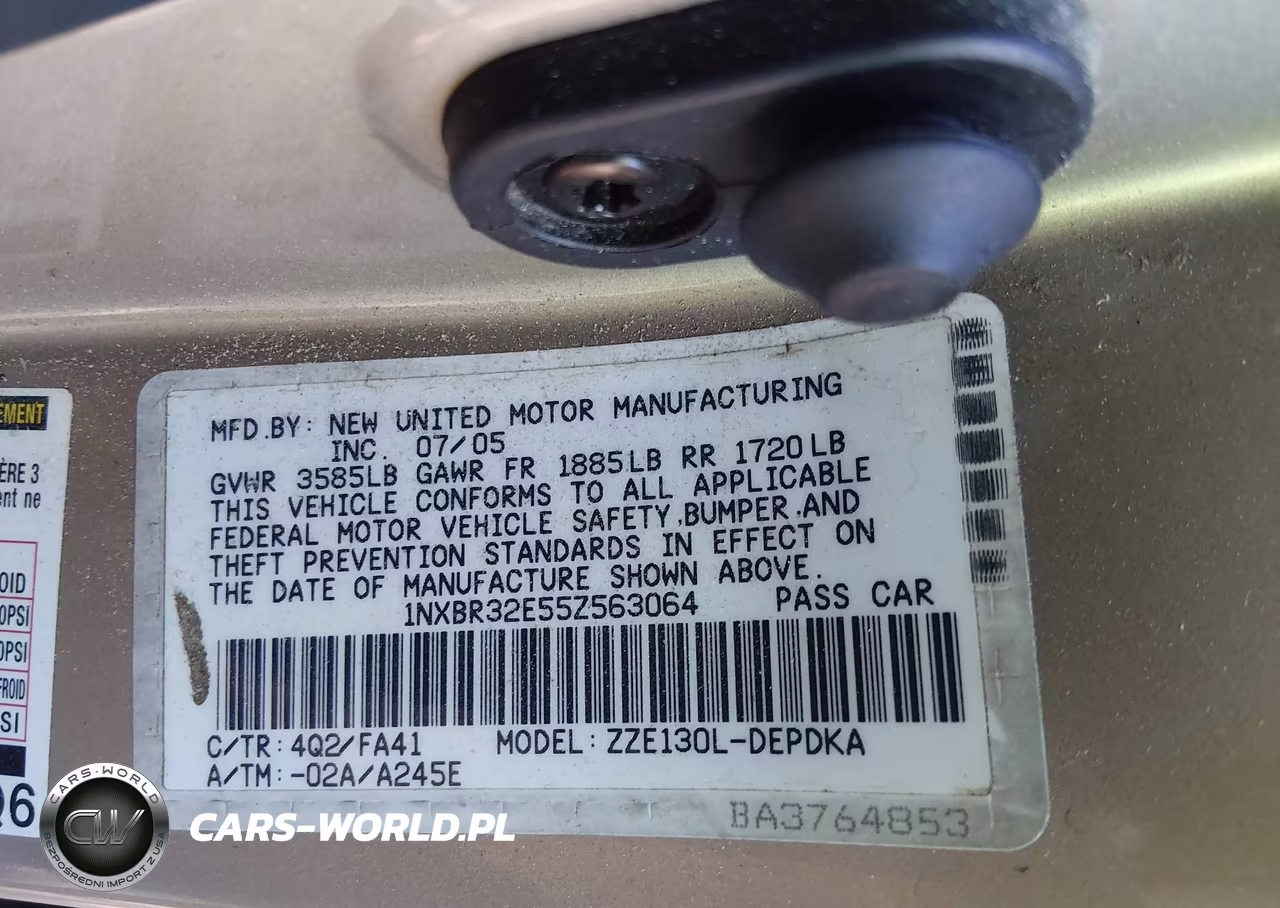 2005 Toyota Corolla Ce VIN:1NXBR32E55Z563064 - 9
