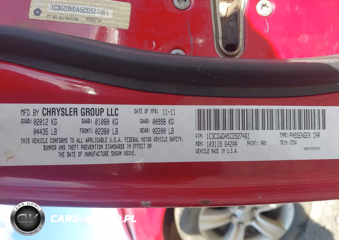 2012 Dodge Caliber Sxt VIN:1C3CDWDA5CD527461 - 9