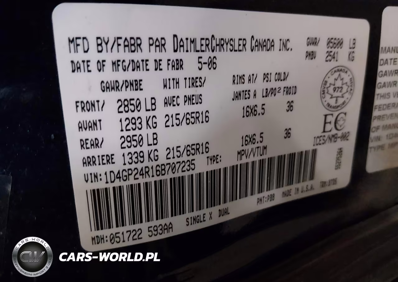 2006 Dodge Grand Caravan VIN:1D4GP24R16B707235 - 9