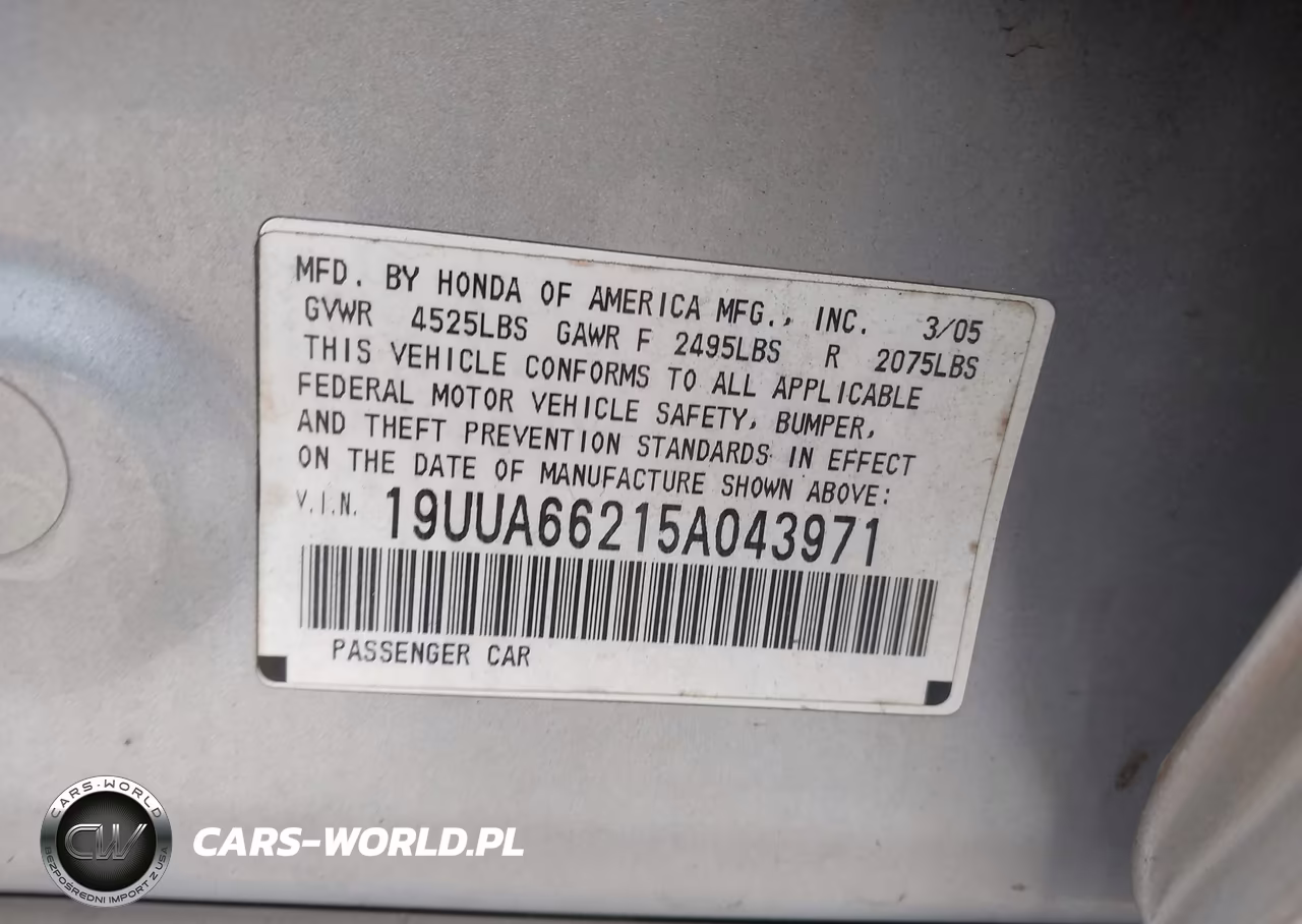 2005 Acura Tl VIN:19UUA66215A043971 - 9