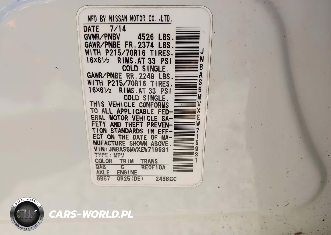 2014 Nissan Rogue Select S VIN:JN8AS5MVXEW719931 - 9