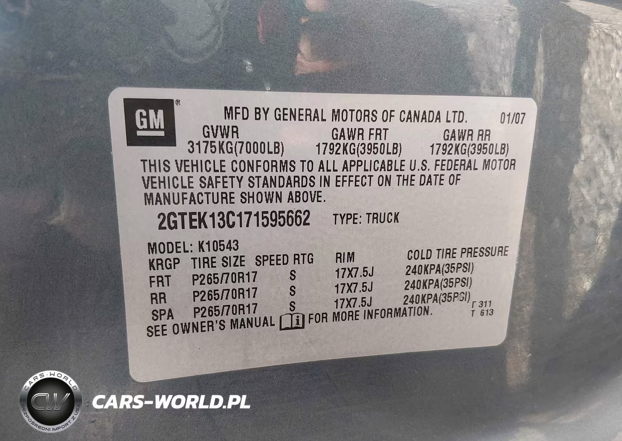 2007 GMC Sierra 1500 Work Truck VIN:2GTEK13C171595662 - 9