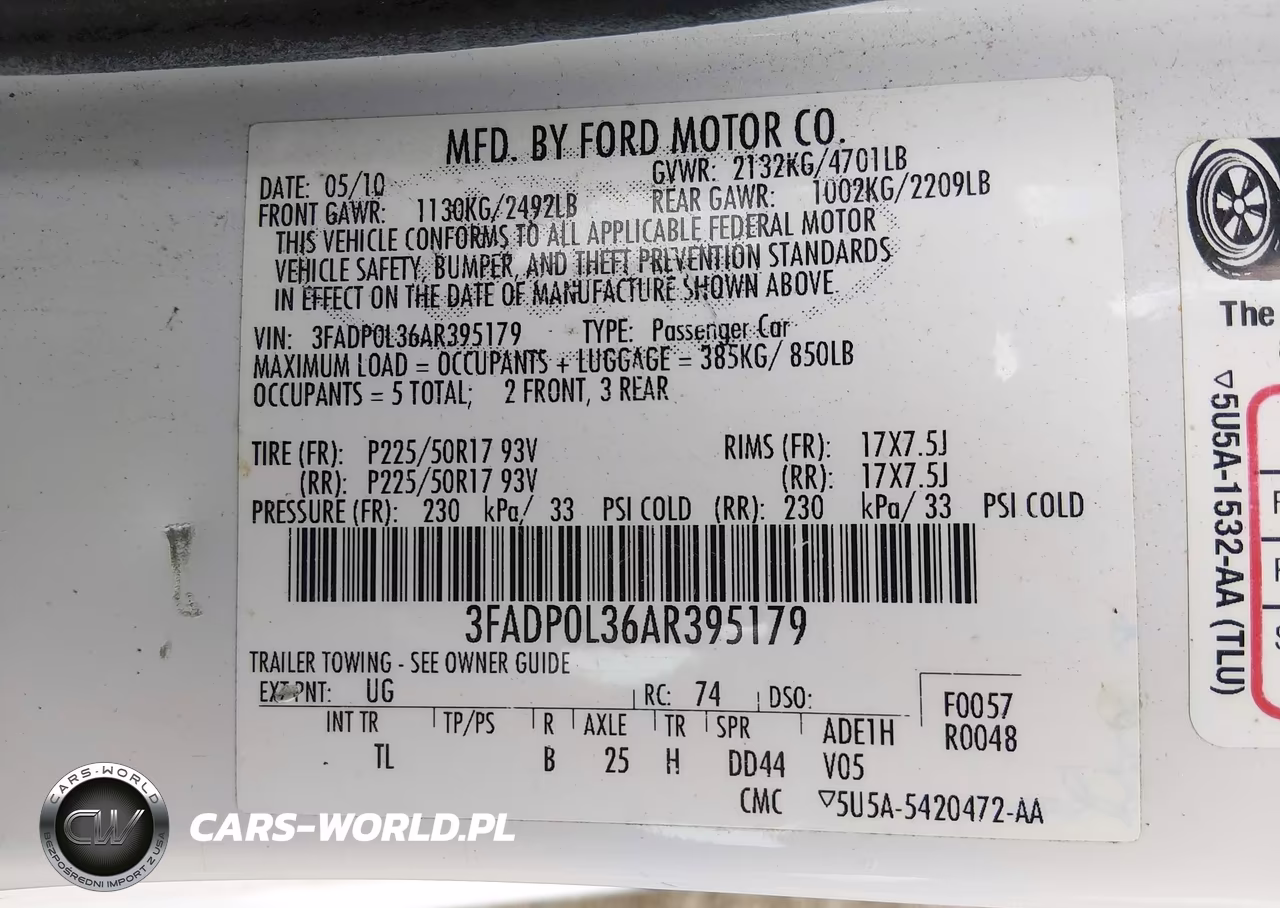 2010 Ford Fusion Hybrid VIN:3FADP0L36AR395179 - 9