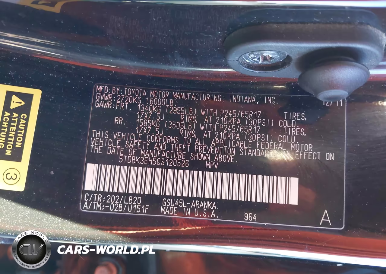 2012 Toyota Highlander Se V6 VIN:5TDBK3EH5CS120526 - 9