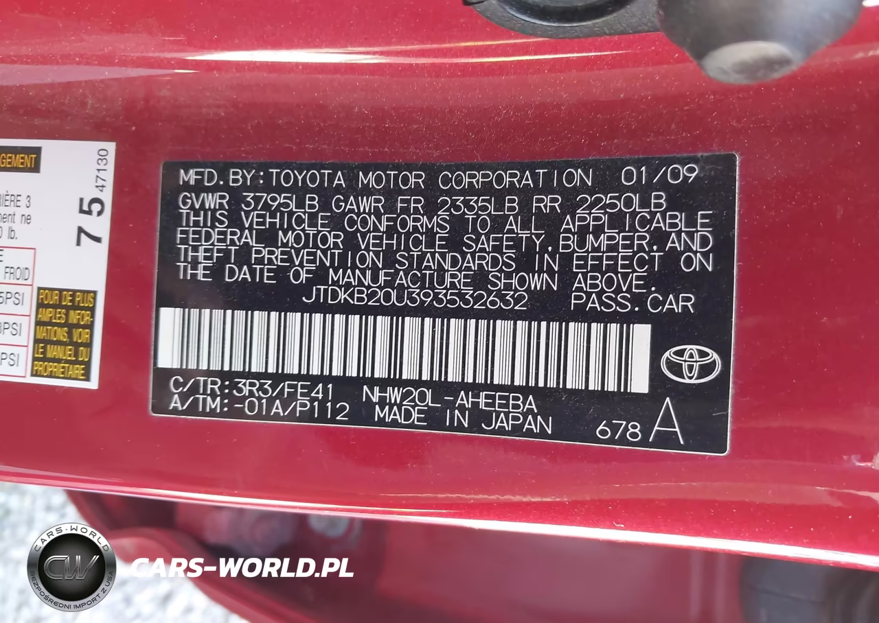 2009 Toyota Prius VIN:JTDKB20U393532632 - 9