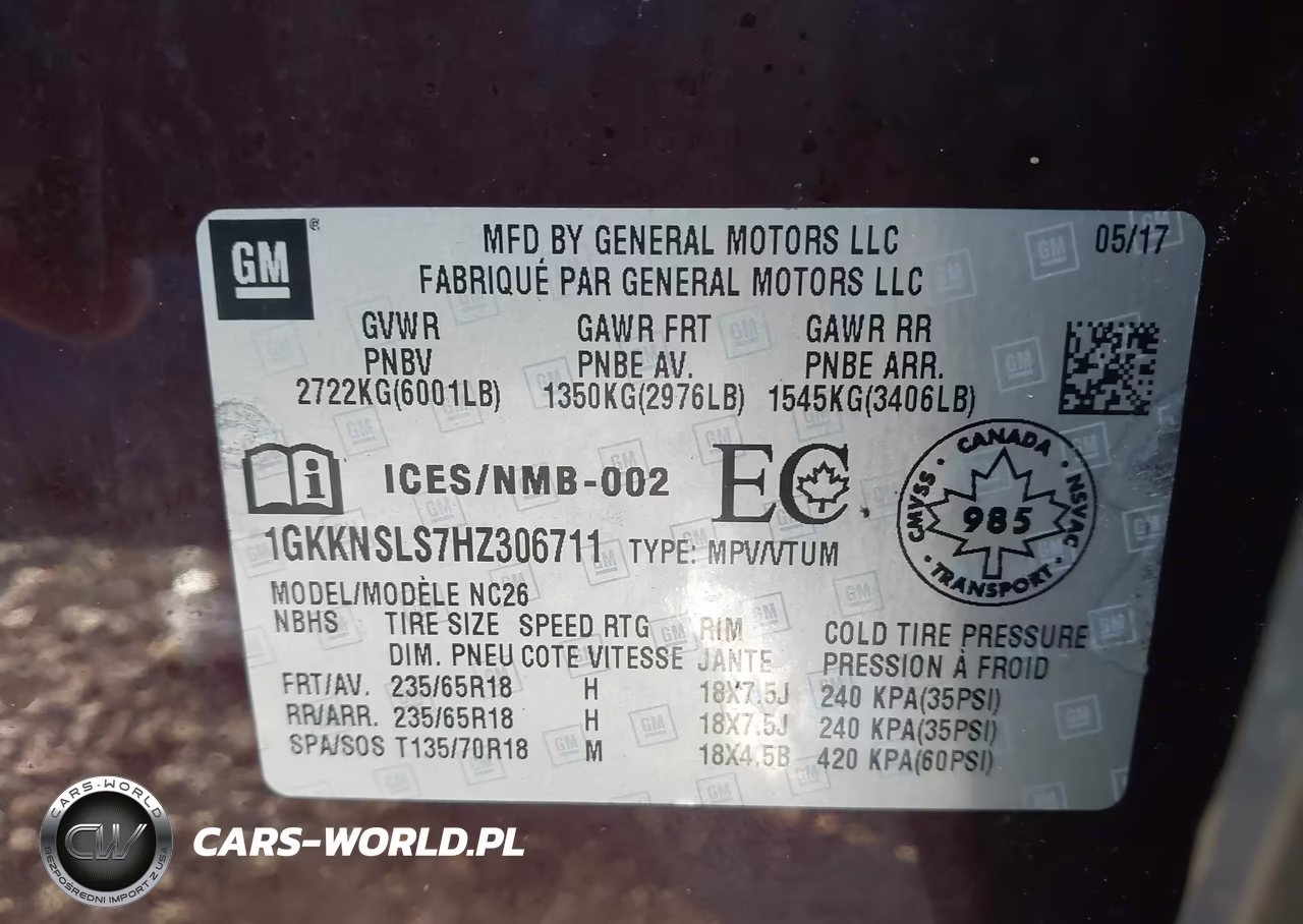 2017 GMC Acadia Sle-2 VIN:1GKKNSLS7HZ306711 - 9