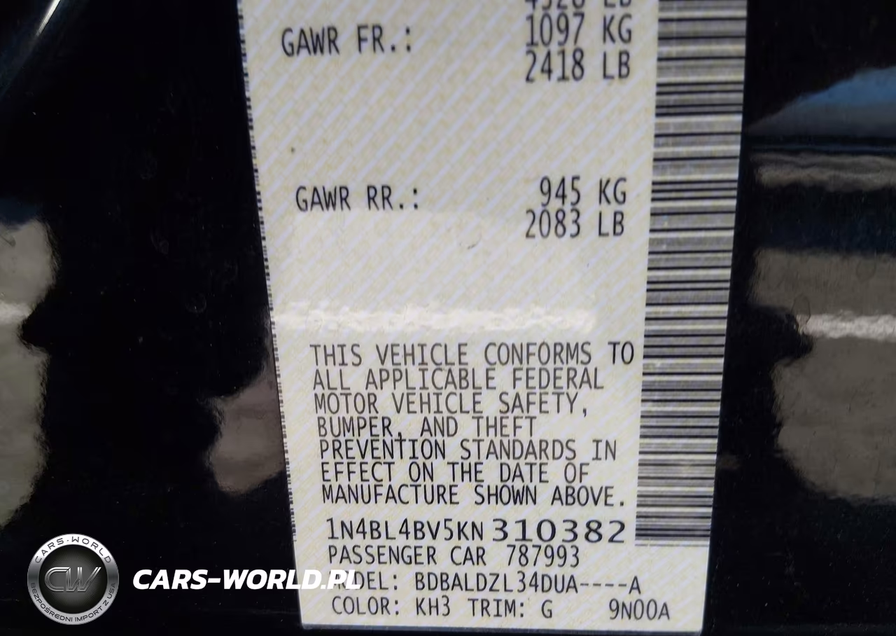 2019 Nissan Altima 2.5 S VIN:1N4BL4BV5KN310382 - 9