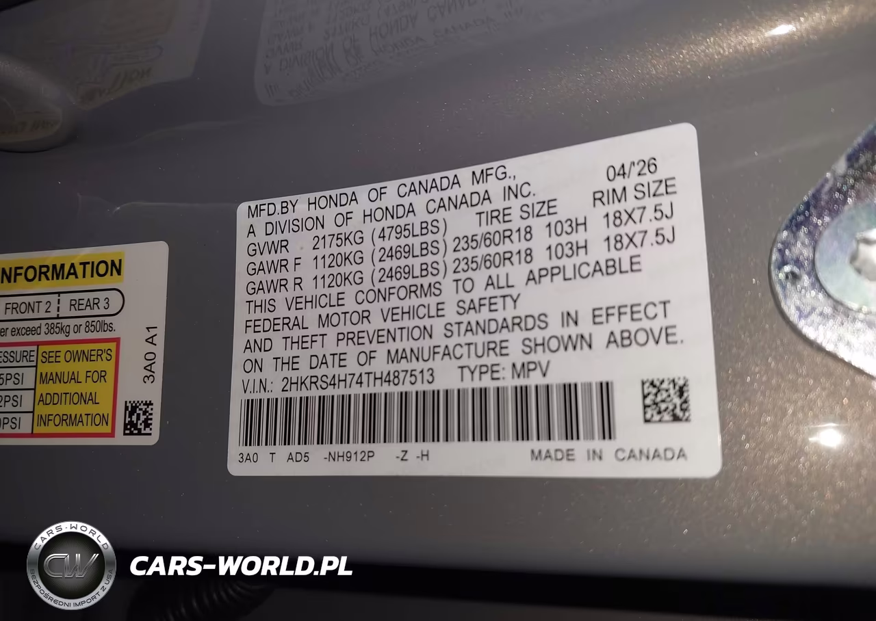 2026 Honda Cr-V Ex-L Awd VIN:2HKRS4H74TH487513 - 9