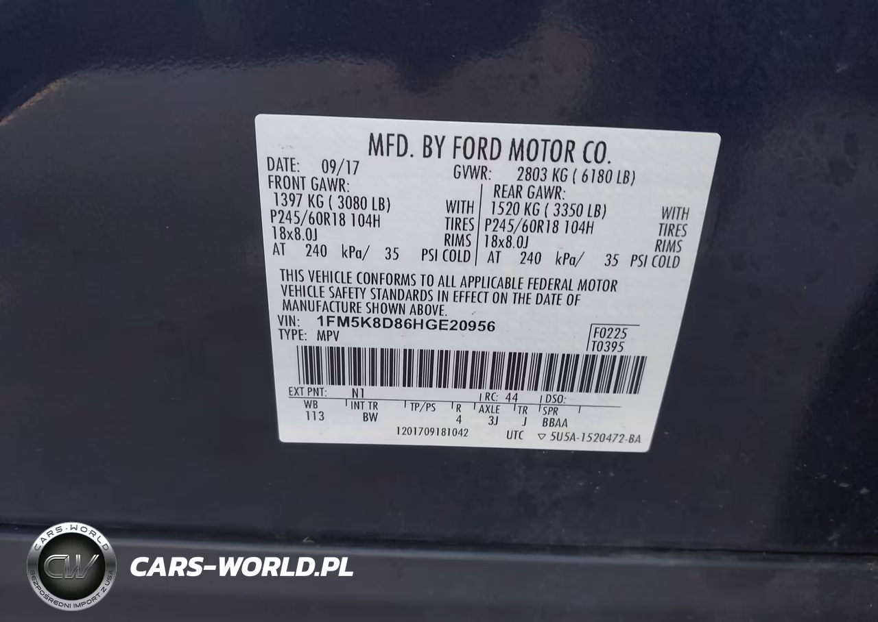 2017 Ford Explorer Xlt VIN:1FM5K8D86HGE20956 - 9