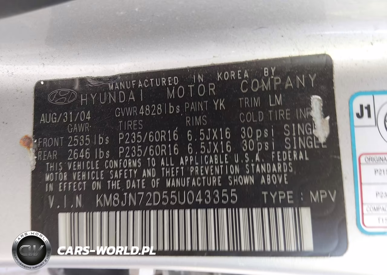 2005 Hyundai Tucson Gls-Lx VIN:KM8JN72D55U043355 - 9