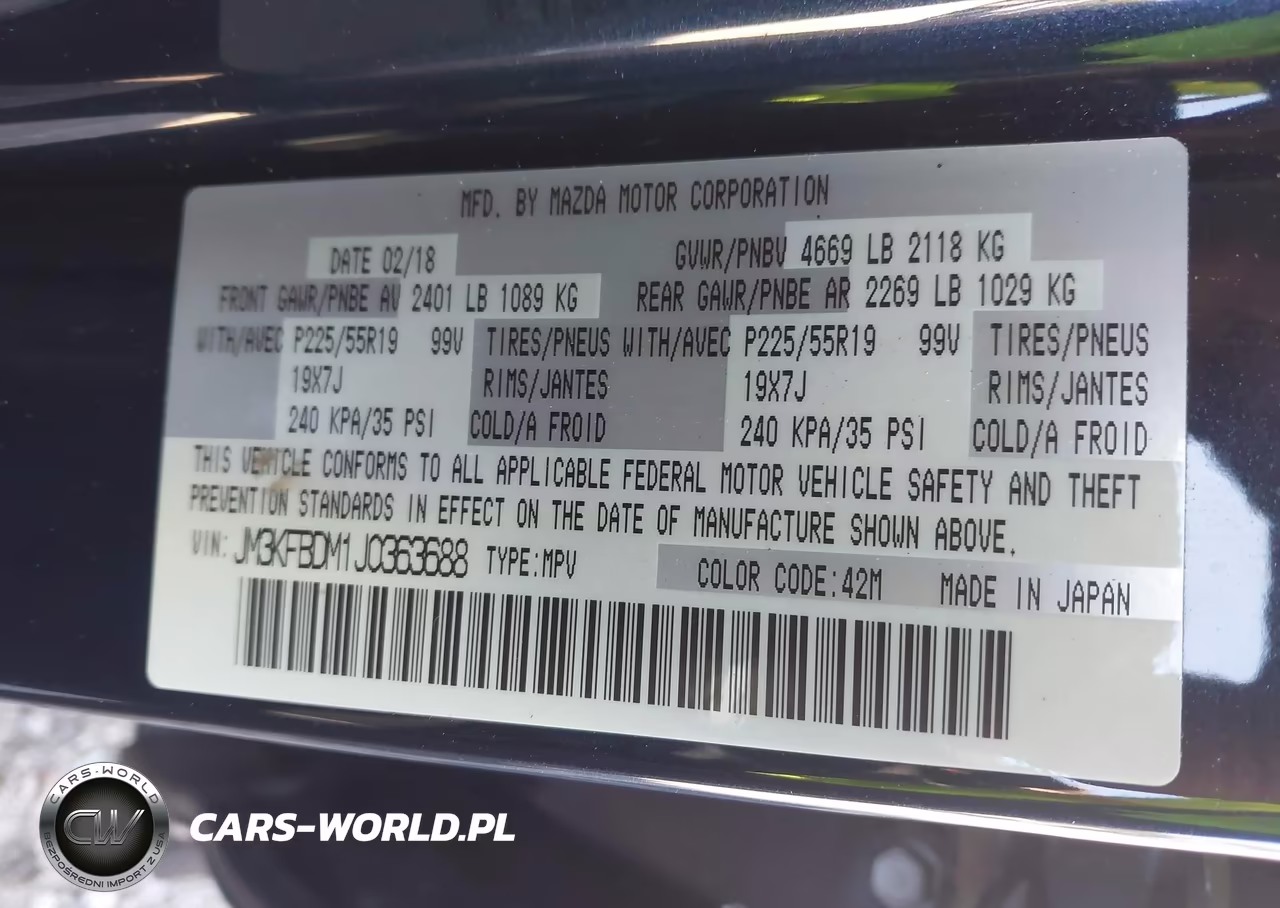 2018 Mazda Cx-5 Grand Touring VIN:JM3KFBDM1J0363688 - 9