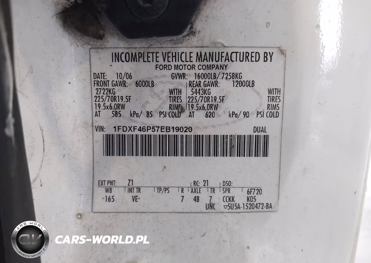 2007 Ford F-450 Chassis Xl-Xlt VIN:1FDXF46P57EB19020 - 8