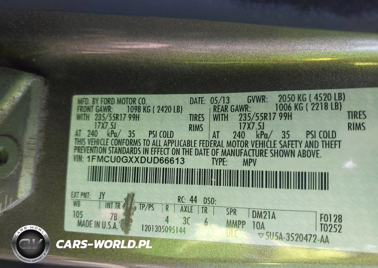 2013 Ford Escape Se VIN:1FMCU0GXXDUD66613 - 9