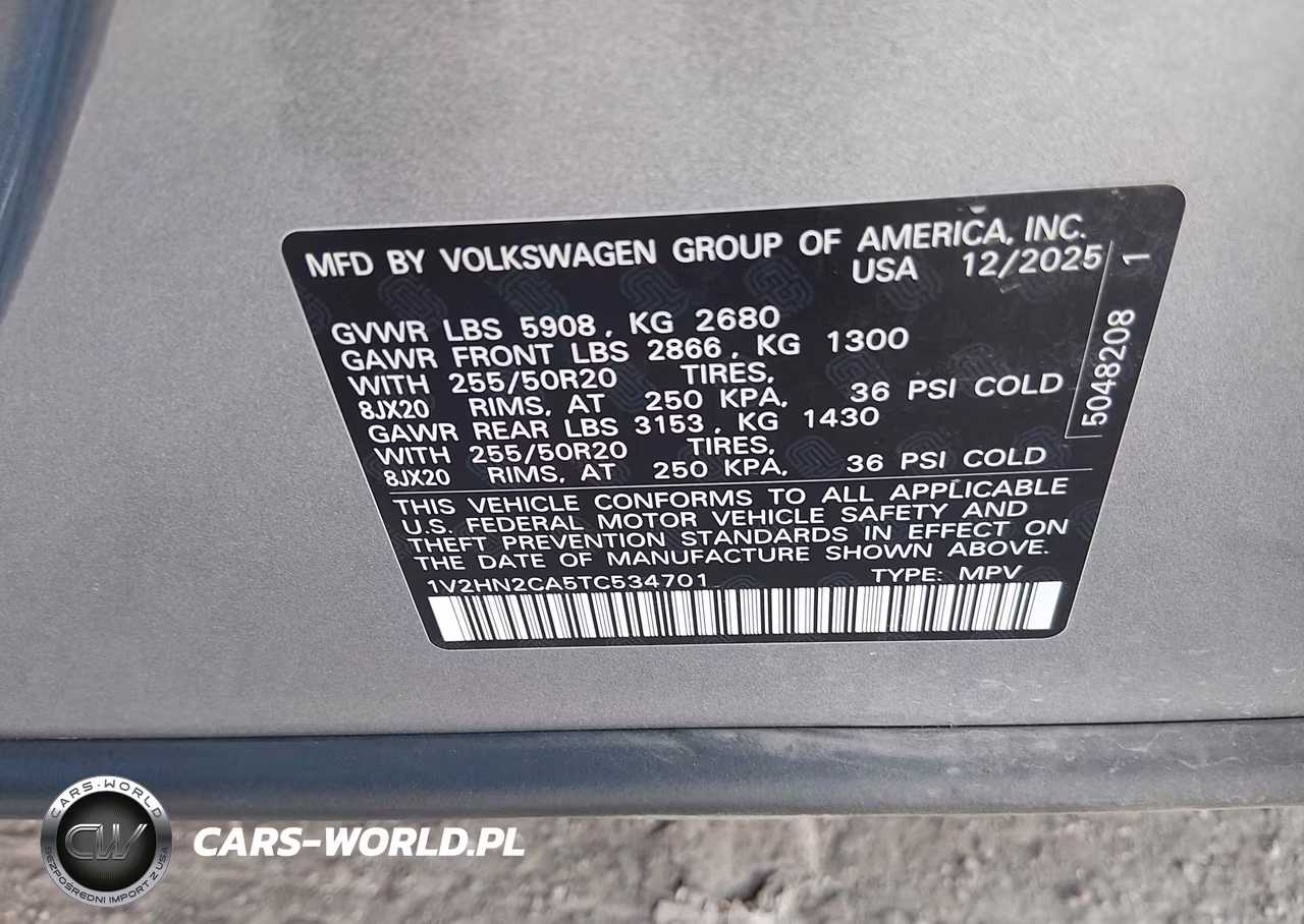 2026 Volkswagen Atlas Se With Technology VIN:1V2HN2CA5TC534701 - 9