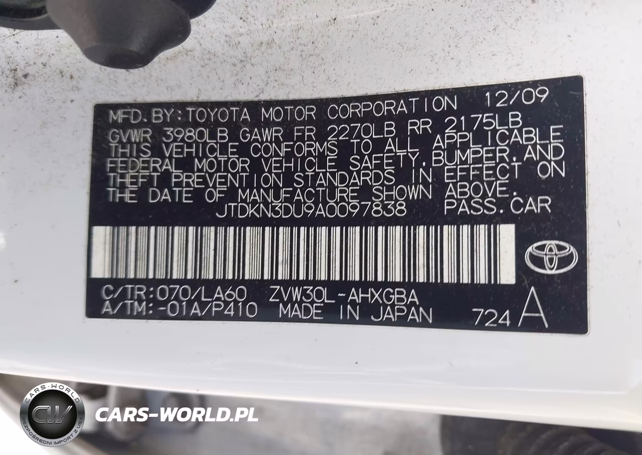 2010 Toyota Prius Iv VIN:JTDKN3DU9A0097838 - 9
