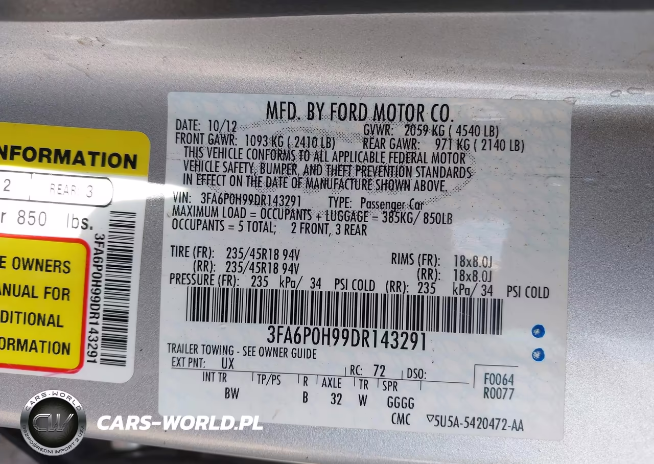 2013 Ford Fusion Se VIN:3FA6P0H99DR143291 - 9