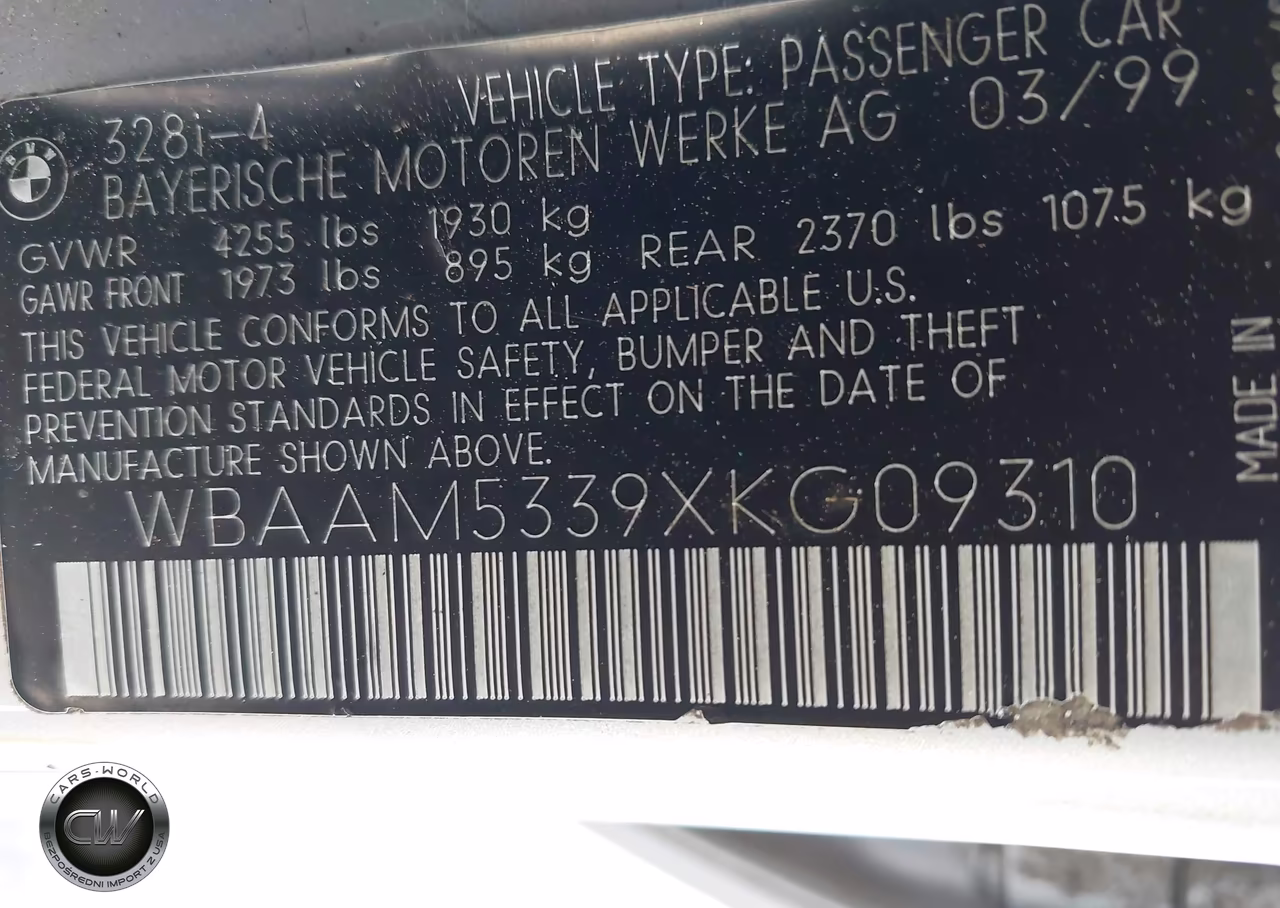 1999 BMW 328I VIN:WBAAM5339XKG09310 - 9
