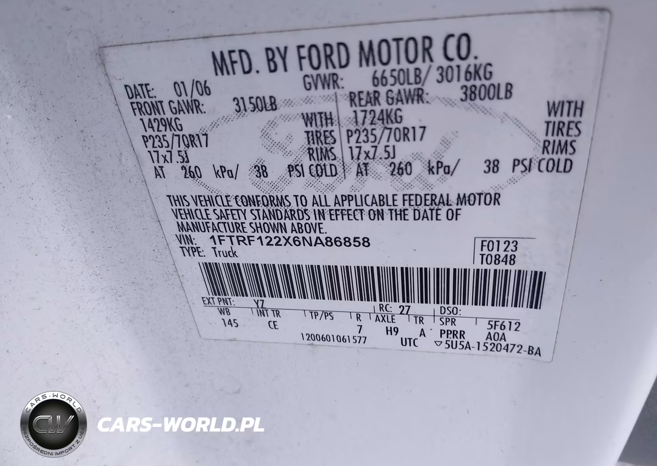 2006 Ford F-150 Stx-Xl-Xlt VIN:1FTRF122X6NA86858 - 9