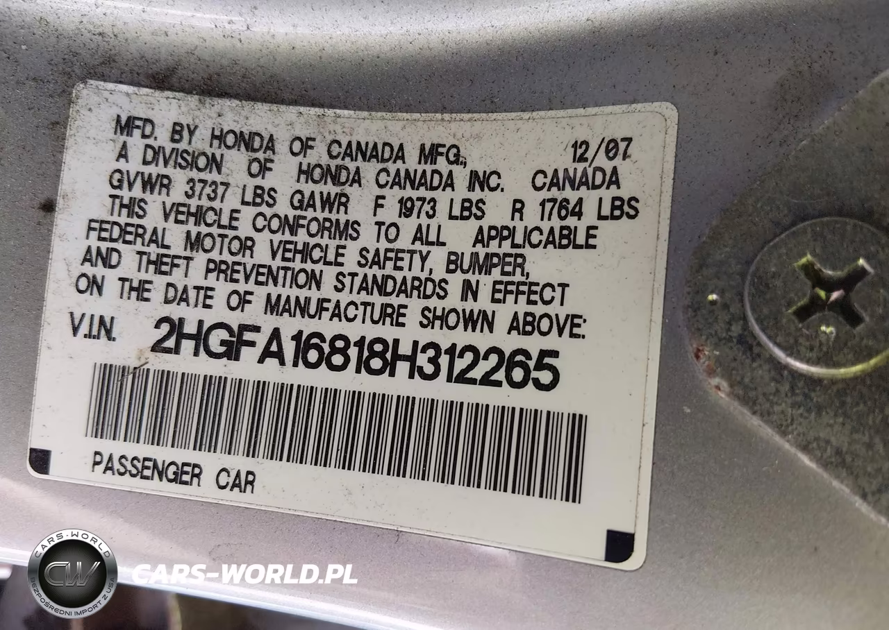 2008 Honda Civic Ex VIN:2HGFA16818H312265 - 9