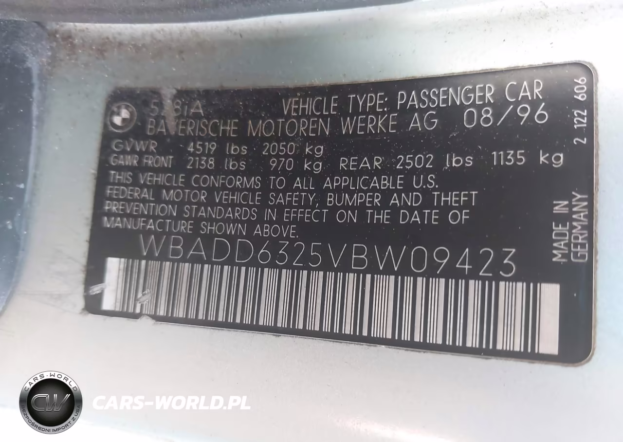 1997 BMW 528I VIN:WBADD6325VBW09423 - 9