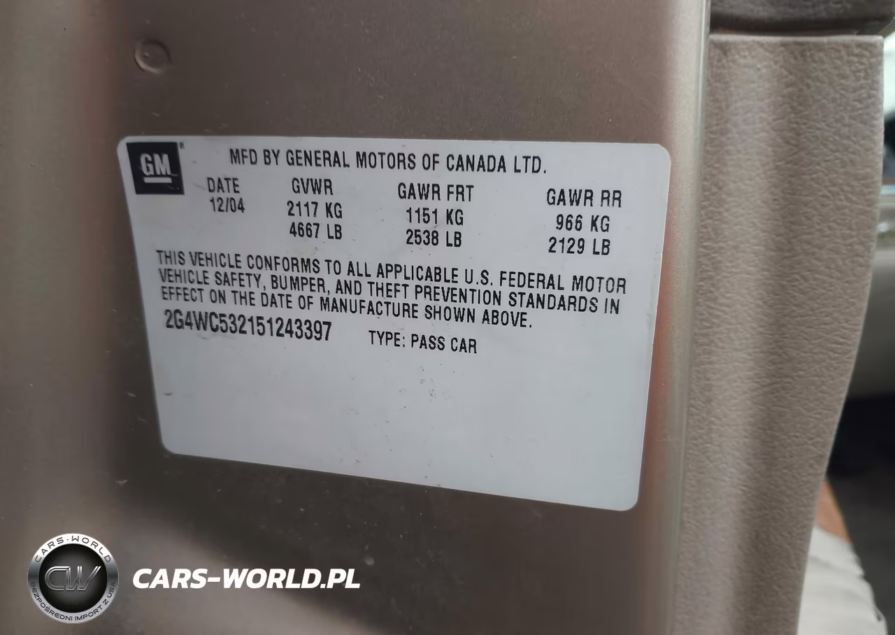 2005 Buick Lacrosse Cx VIN:2G4WC532151243397 - 9
