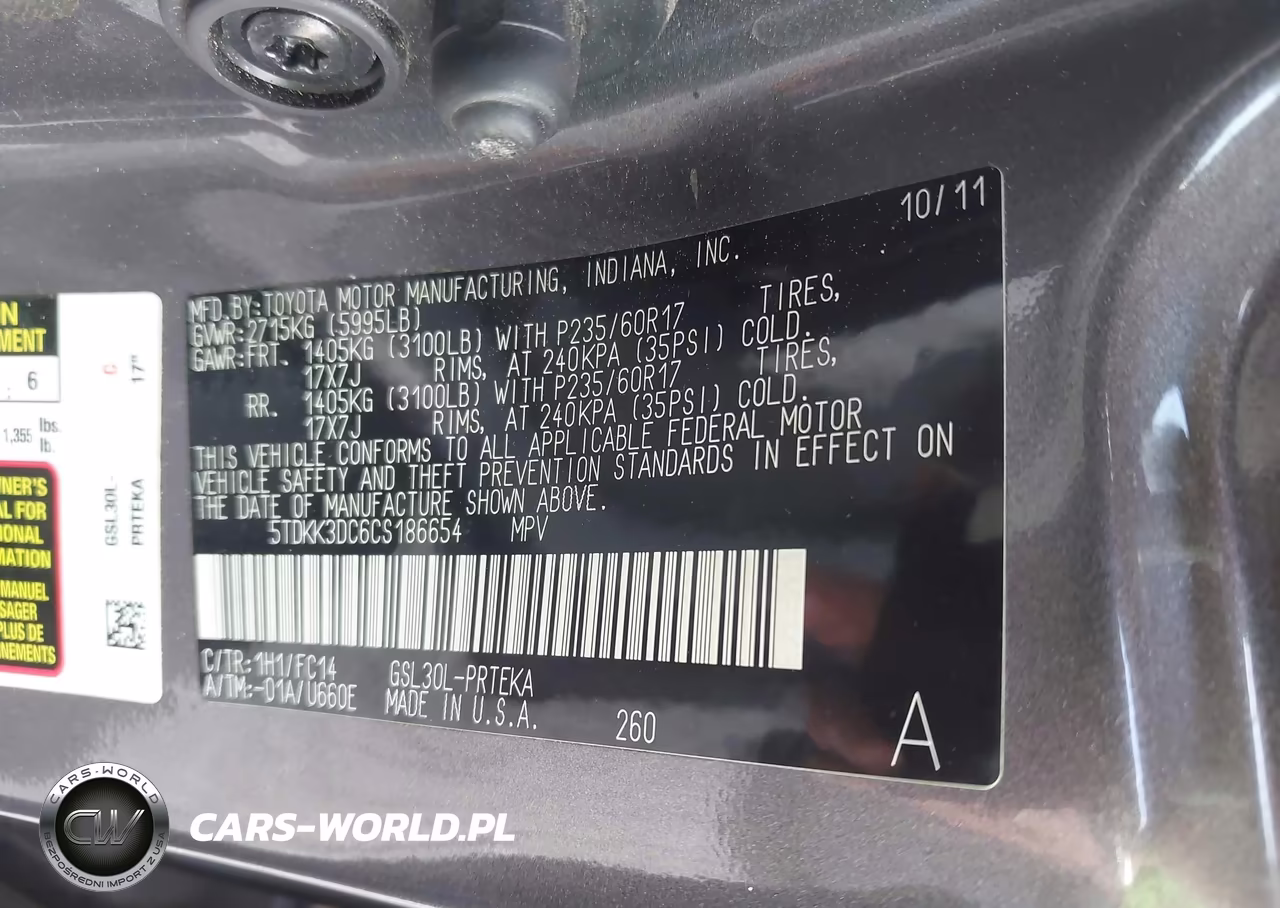 2012 Toyota Sienna Le V6 8 Passenger VIN:5TDKK3DC6CS186654 - 9