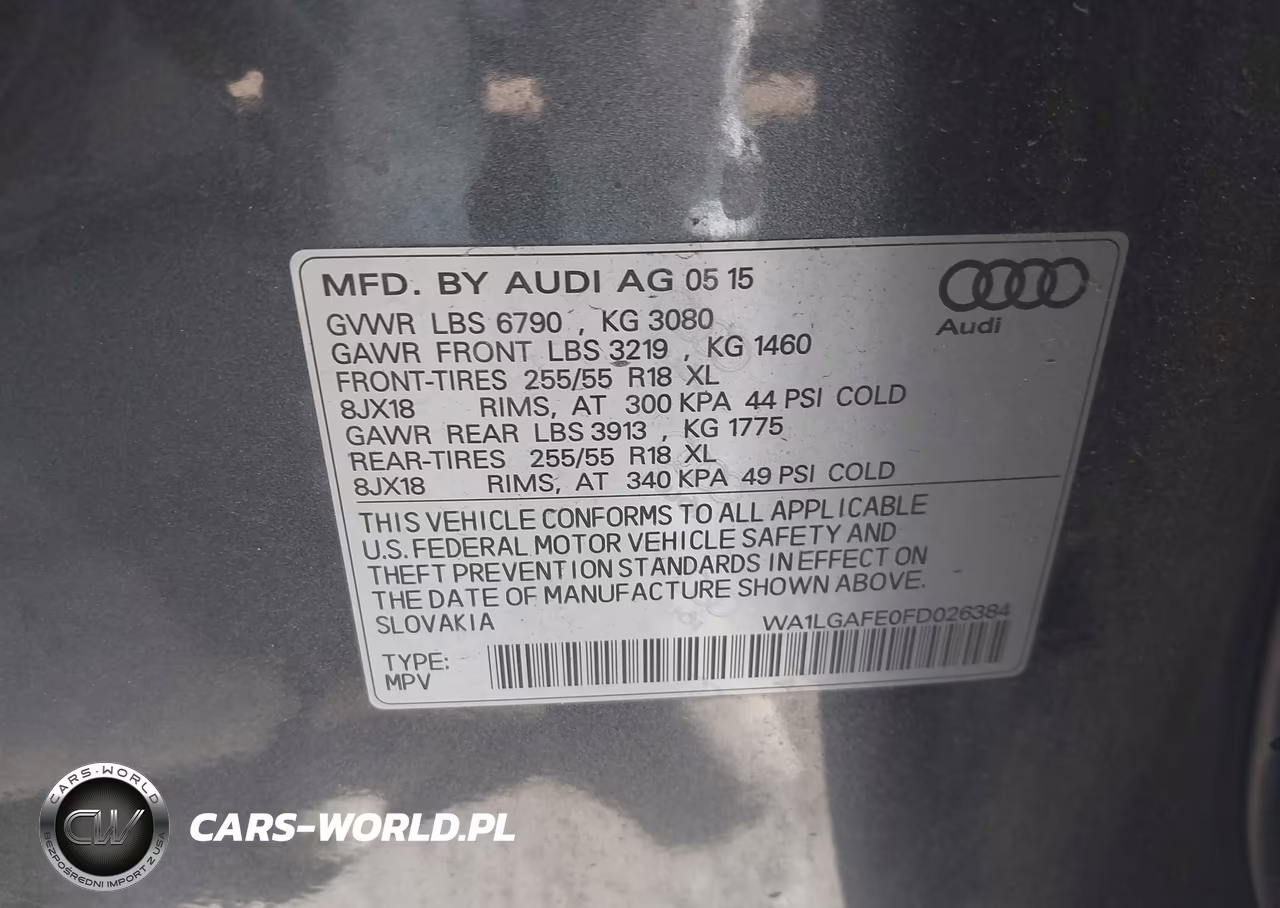 2015 Audi Q7 3.0T Premium VIN:WA1LGAFE0FD026384 - 9
