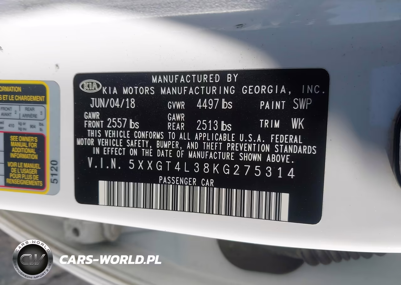 2019 Kia Optima Lx VIN:5XXGT4L38KG275314 - 9