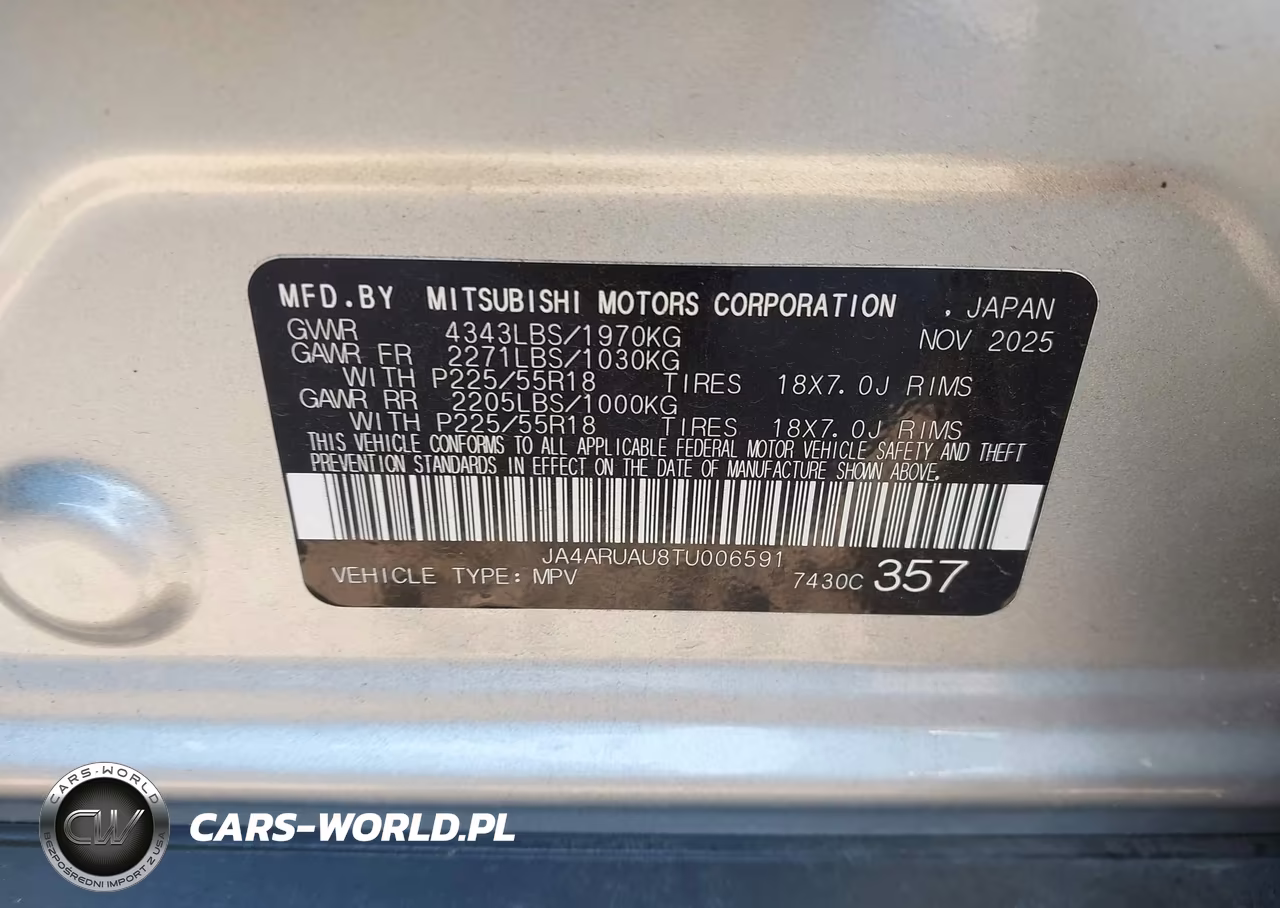 2026 Mitsubishi Outlander Sport 2.0 Es-2.0 Le-2.0 Ralliart-2.0 S-2.0 Se-2.0 Trail Edition VIN:JA4ARUAU8TU006591 - 9