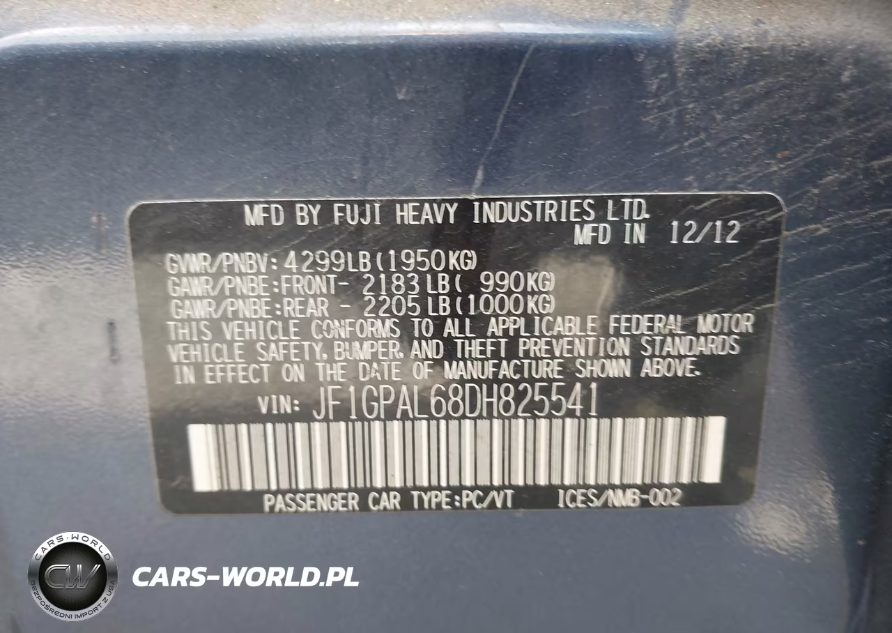 2013 Subaru Impreza 2.0I Sport Premium VIN:JF1GPAL68DH825541 - 9