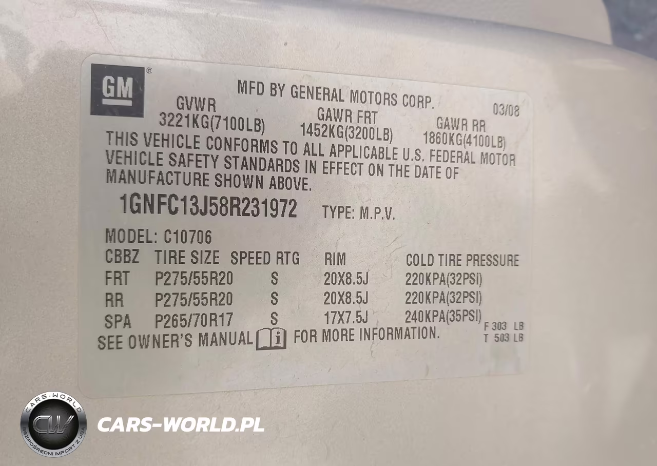 2008 Chevrolet Tahoe Ltz VIN:1GNFC13J58R231972 - 9